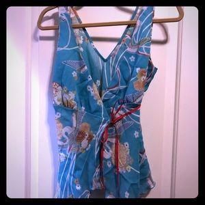 Bluish wrap top by Lux